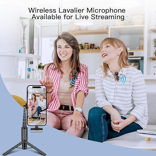 Leettus 2pcs Lavalier Wireless Microphone for iPhone iPad, Wireless Microphone for Video Recording, Game Live Streaming, Interviews, YouTube,