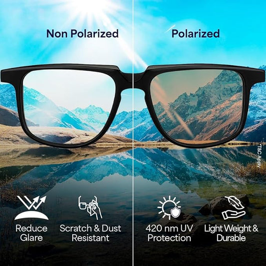 VINCENT CHASE EYEWEAR | Full Rim Square Sunglasses| Polarized And 100% Uv Protected | Men & Women