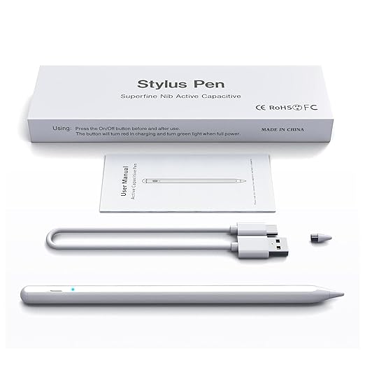 Active Stylus Pen for iOS and Android Tablet/Phone, Universal Stylus Pencil Compatible with Apple Ipad All Model, and Other Tablets, iPhone, Android Phones.